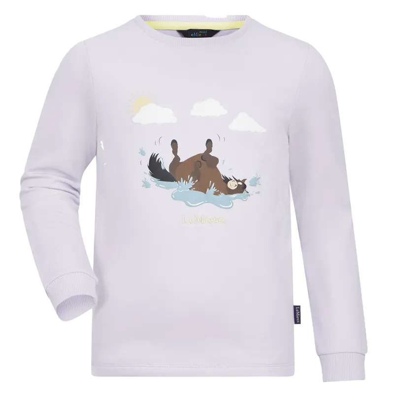 LeMieux Mini Poppy Long Sleeve Junior Top - Lilac-1