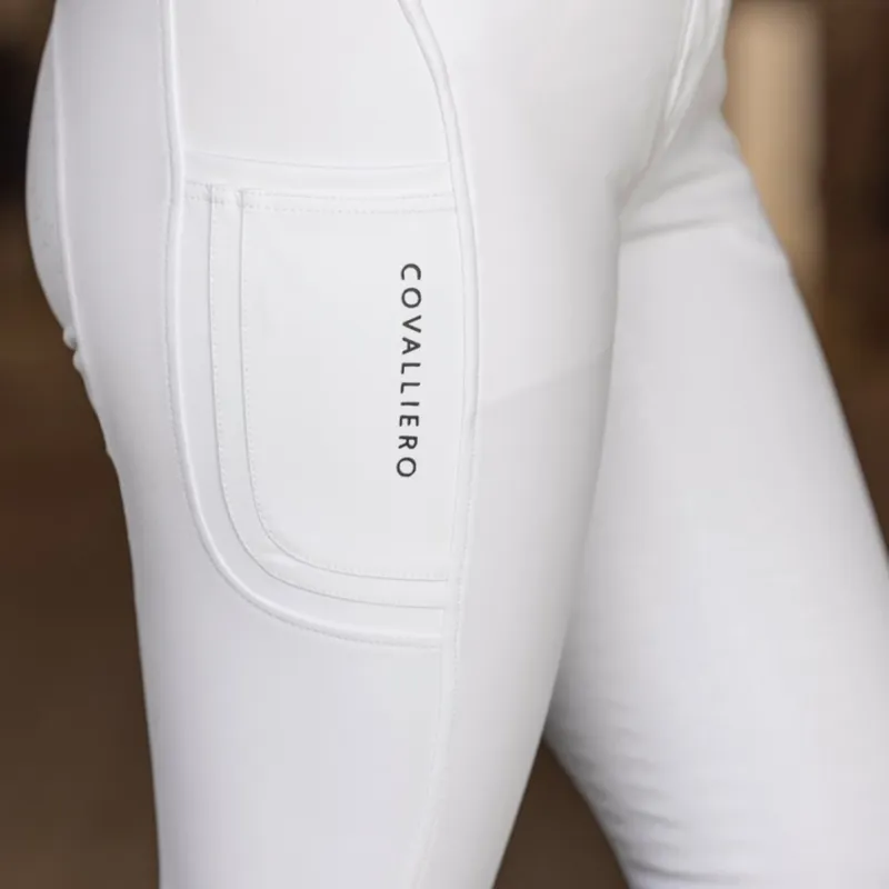 Covalliero Premium Full Grip Ladies Competition Breeches - White-5