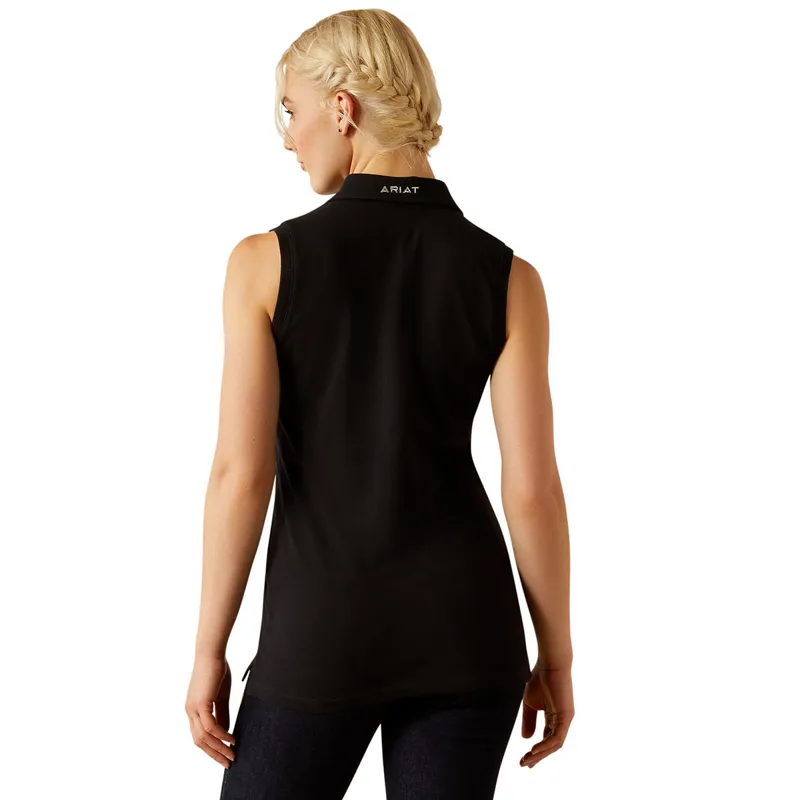 Ariat Prix 3.0 Womens Sleeveless Polo Shirt - Black-1