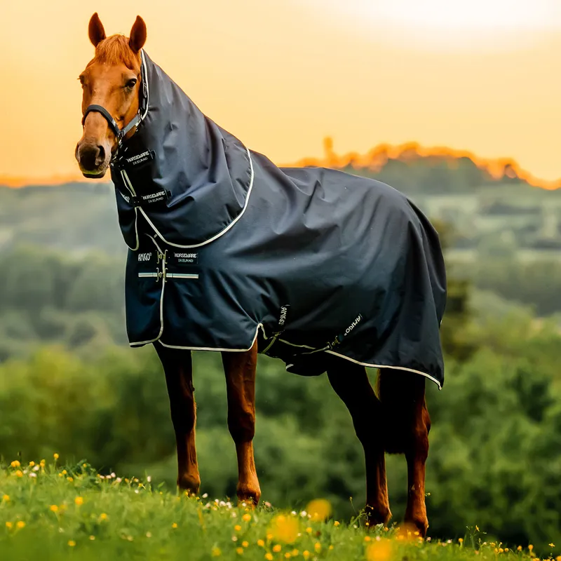 Amigo Ripstop 900D Plus 200g Detachable Neck Turnout Rug - Witney Navy-9