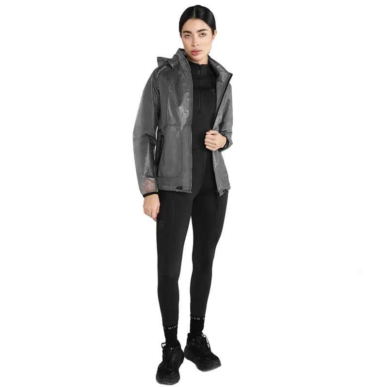 Aztec Diamond Clear Ladies Rain Jacket - Black-4