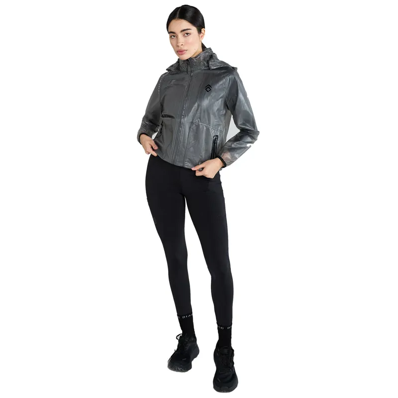 Aztec Diamond Clear Ladies Rain Jacket - Black-1