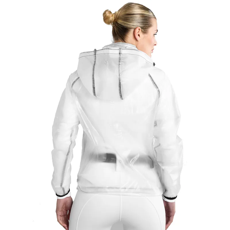 Aztec Diamond Clear Ladies Rain Jacket - White-4
