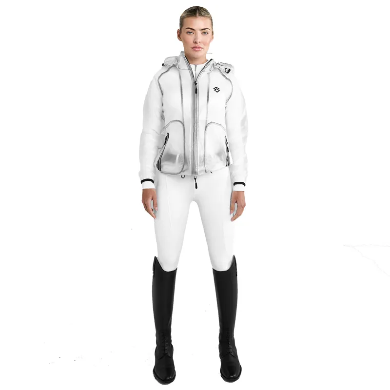 Aztec Diamond Clear Ladies Rain Jacket - White-2