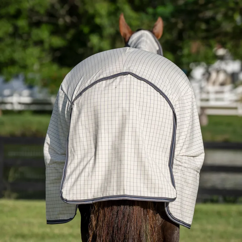 Rambo Optimo Supreme Summer Sheet Fly Rug - Navy Check/Thunderstorm Grey-7