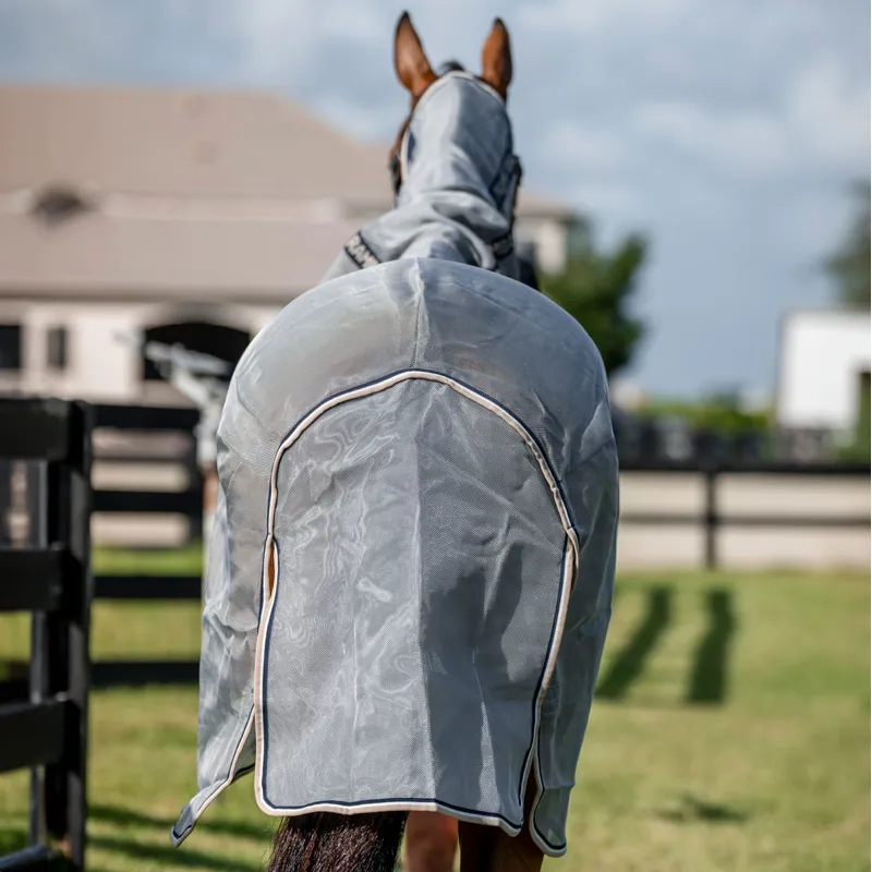 Rambo Protector Fieldsafe Plus Detach-A-Neck Fly Rug - Navy/Thunderstorm-2