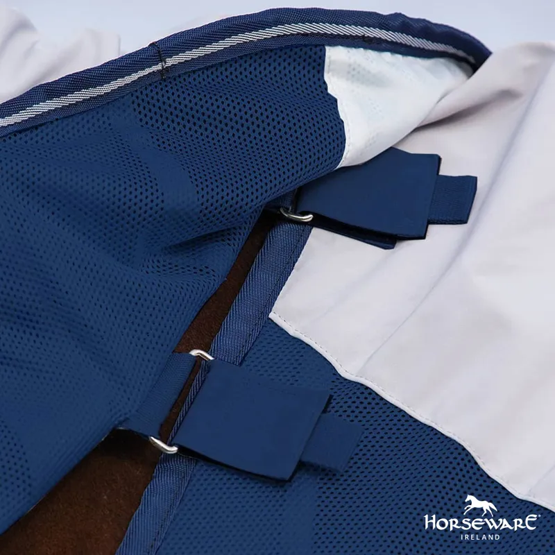 Rambo Summer Series V-Front Waterproof Turnout Fly Rug - Navy/Grey-5