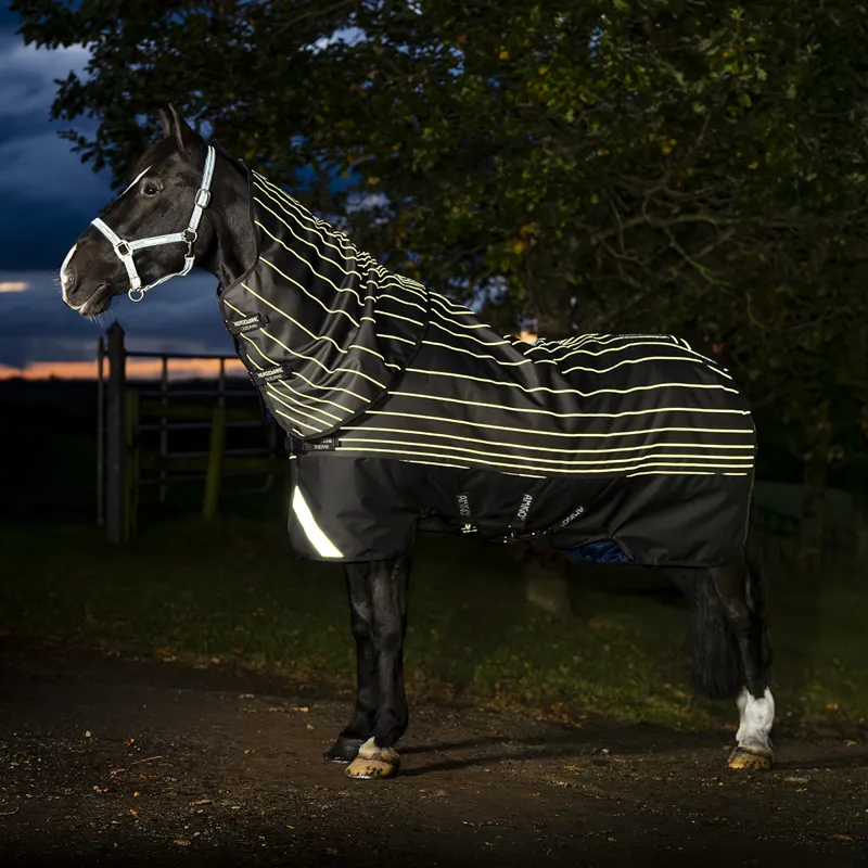 Amigo 1200D FieldSafe Reflectech Plus 50g Turnout Rug - Black-2