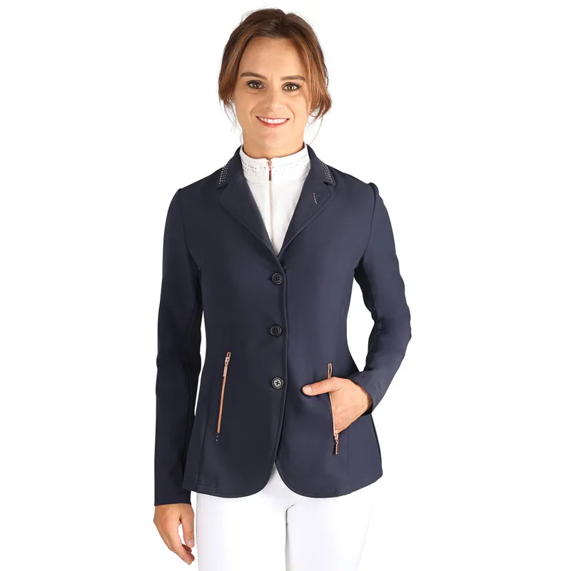 Hy Equestrian Roka Royal Womens Show Jacket - Navy/Rose Gold