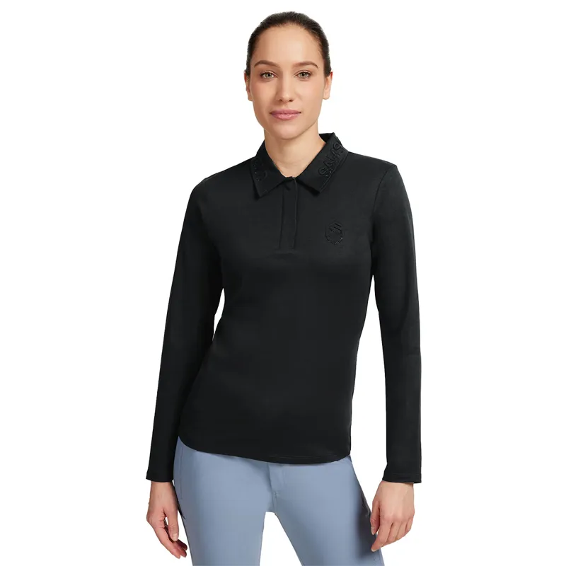 Samshield Lucie Ladies Long Sleeve Polo Top - Black
