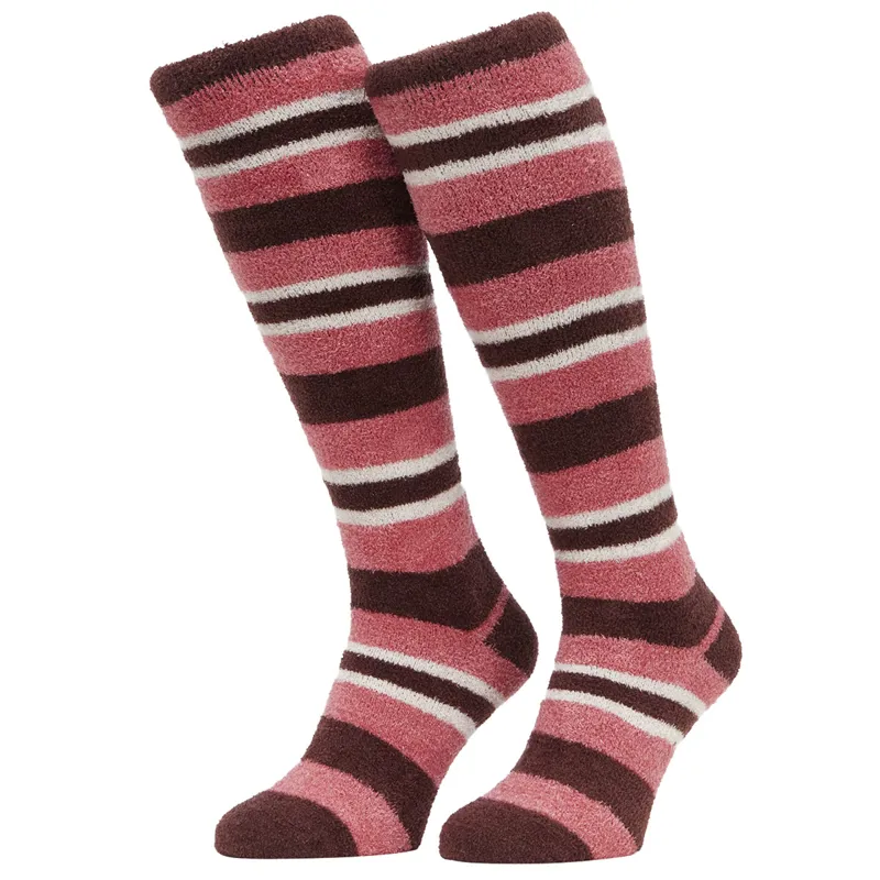 LeMieux Sabrina Stripe Fluffies Adults Socks - Cranberry
