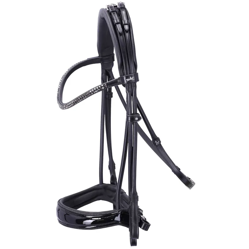 Schockemohle Isabell Werth Bella Rose Double Bridle - Black/Patent