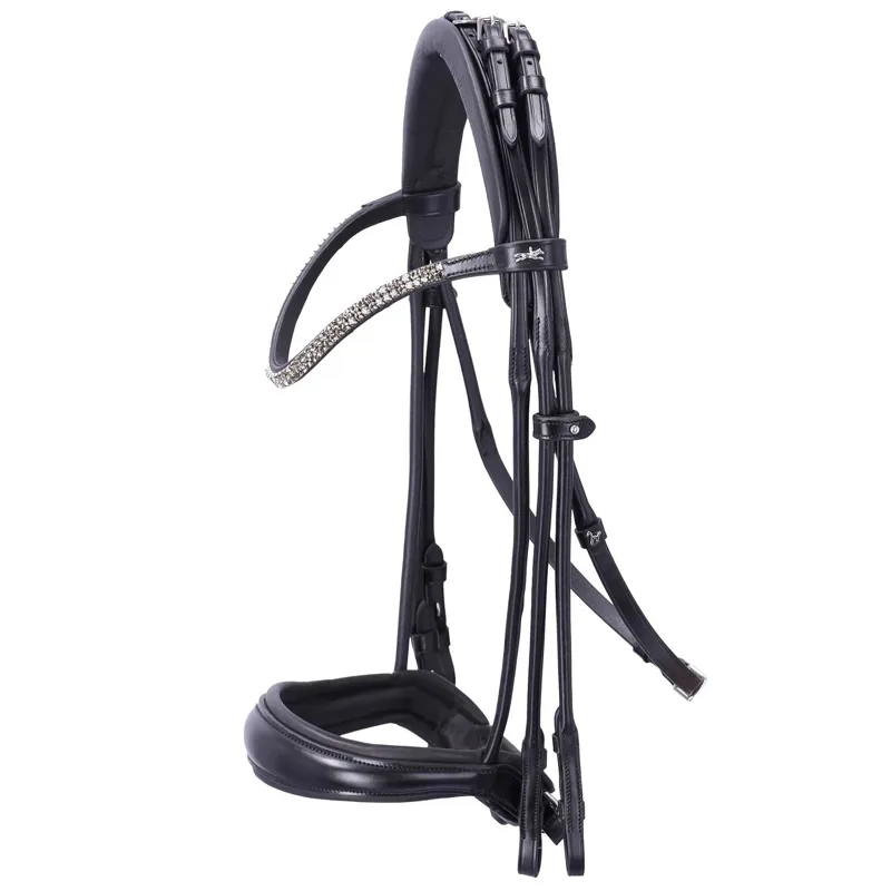 Schockemohle Isabell Werth Bella Rose Double Bridle - Black/Silver