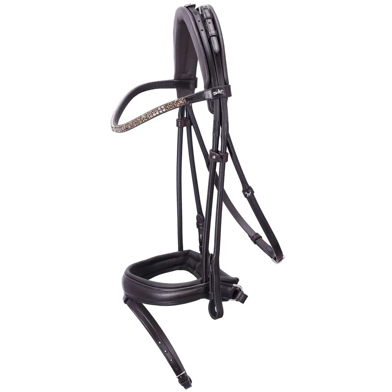 Schockemohle Isabell Werth Satchmo Rolled Flash Bridle - Espresso
