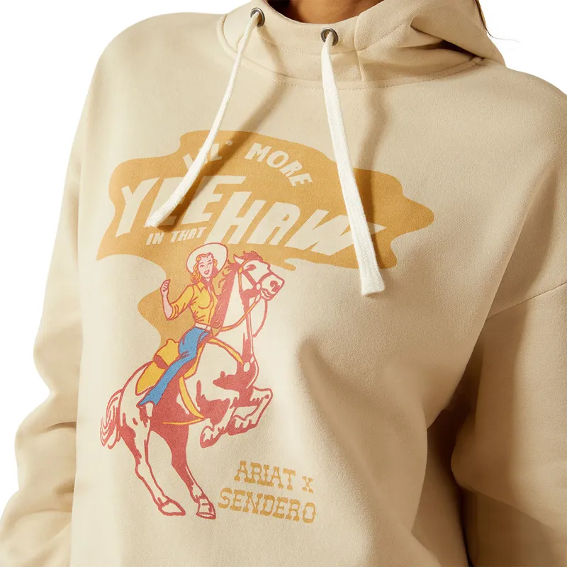 Ariat Sendero Yeehaw Womens Essential Hoodie - Oyster Grey-3