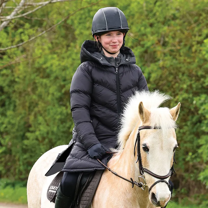 Equetech Shield Reversible Waterproof Junior Girls Coat - Graphite-4
