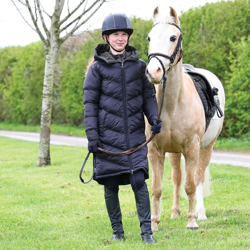Equetech Shield Reversible Waterproof Junior Girls Coat - Graphite-3