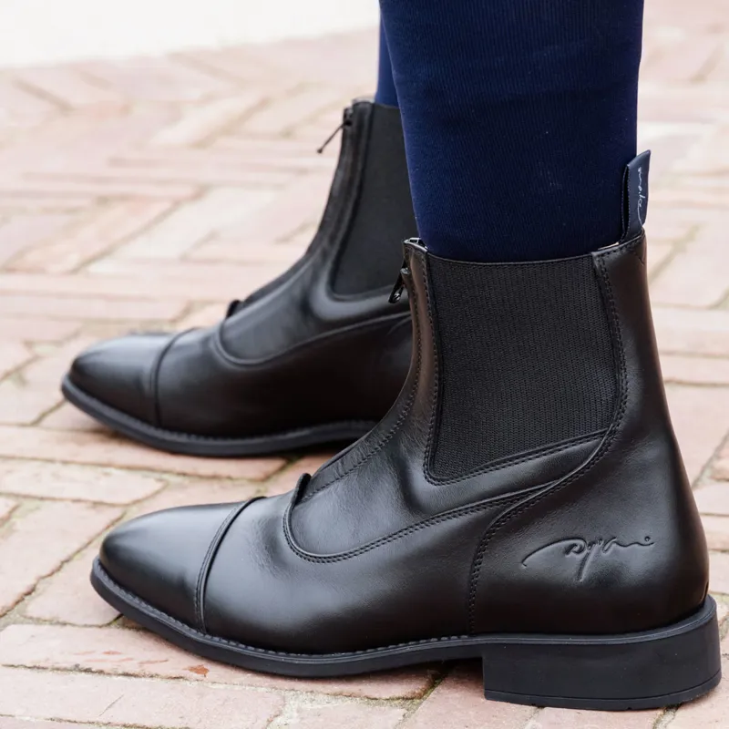 Dy'on Front Zip Short Riding Boots - Black-7