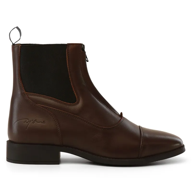 Dy'on Front Zip Short Riding Boots - Brown-4