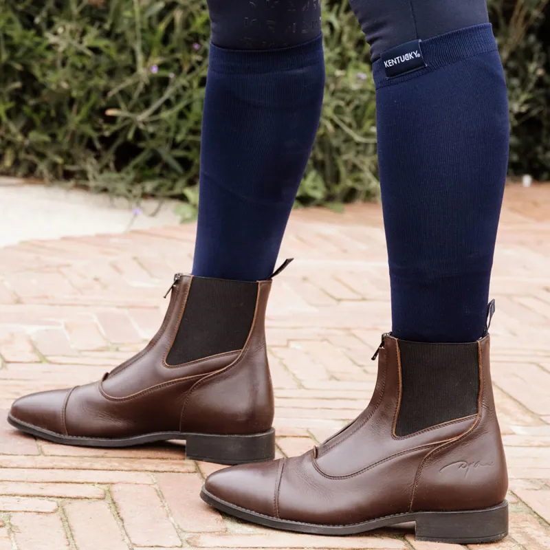 Dy'on Front Zip Short Riding Boots - Brown-1