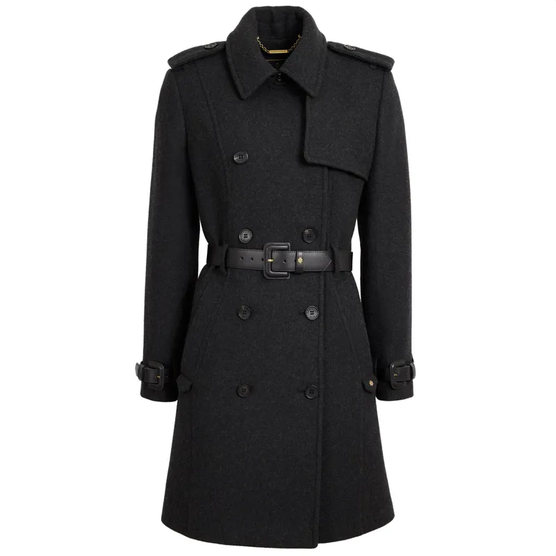 Fairfax and Favor Sophia Wool Trench Coat - Charcoal