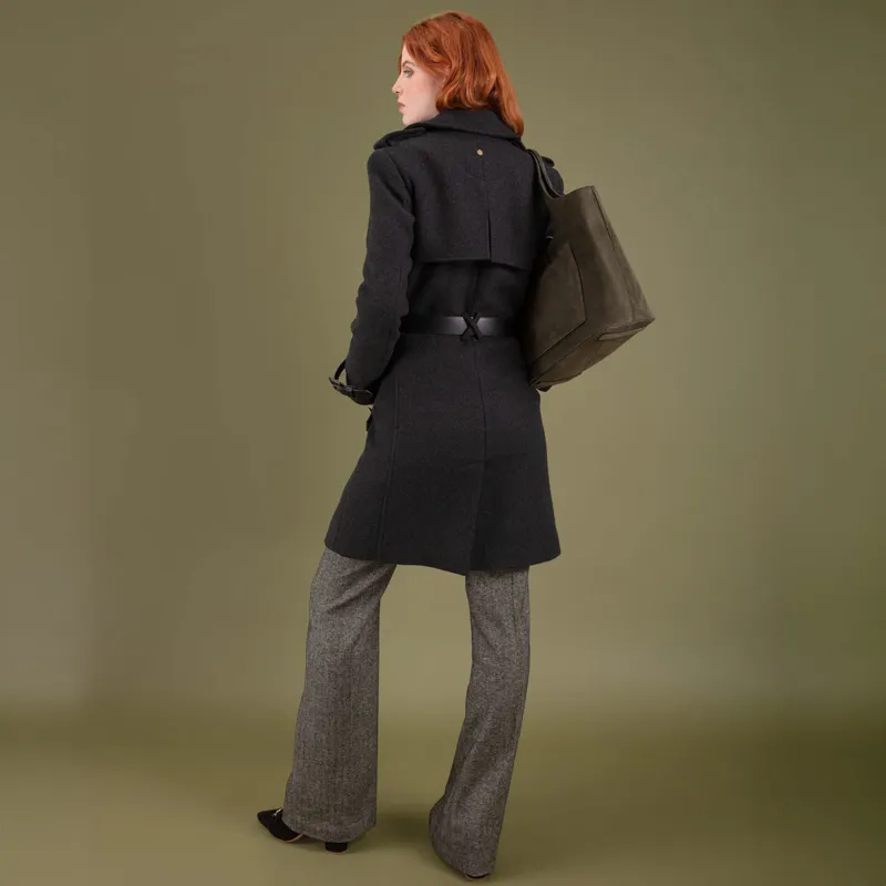 Fairfax and Favor Sophia Wool Trench Coat - Charcoal-4