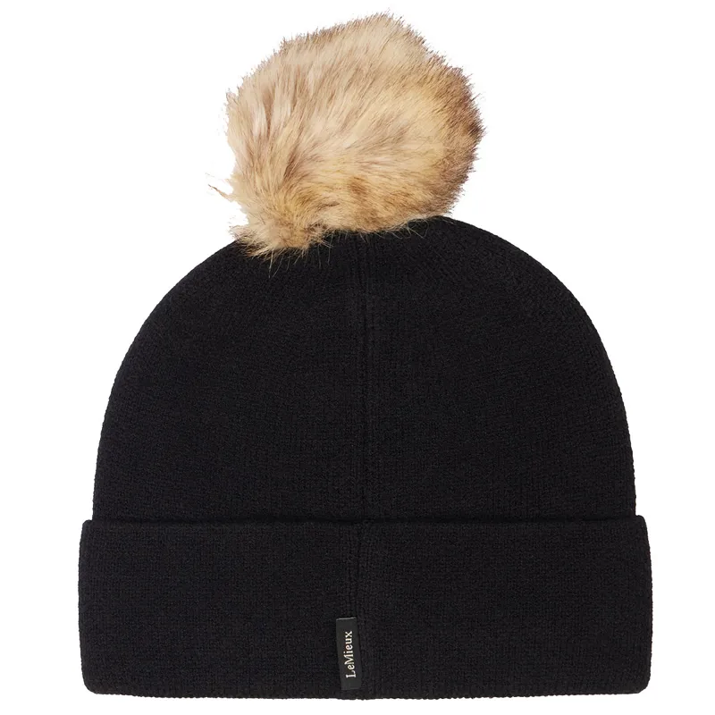 LeMieux Sparkle Beanie Bobble Hat - Black-2