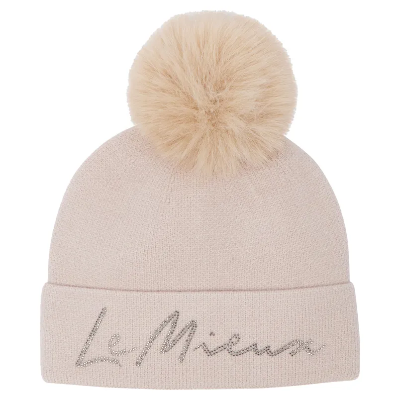 LeMieux Sparkle Beanie Bobble Hat - Stone