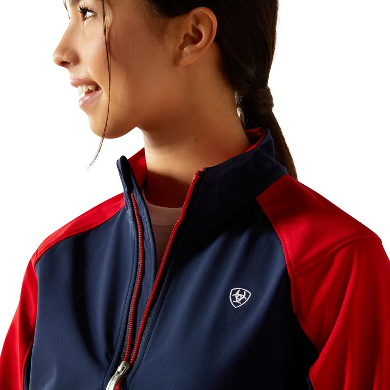 Ariat Team EQ Junior Full Zip Jacket - Navy/Red-2