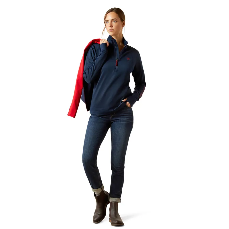 Ariat Team EQ 1/2 Zip Womens Pullover - Navy-4