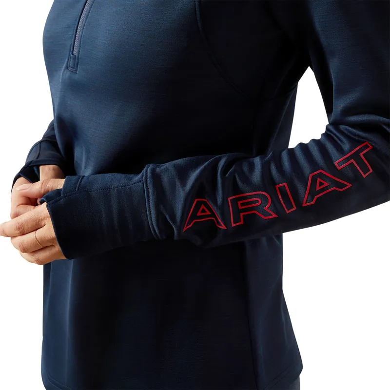 Ariat Team EQ 1/2 Zip Womens Pullover - Navy-3