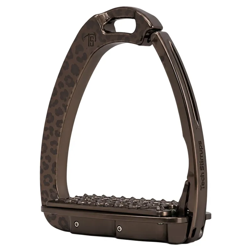 Tech Venice Sloped Evo Safety Stirrups - Brown Leopard