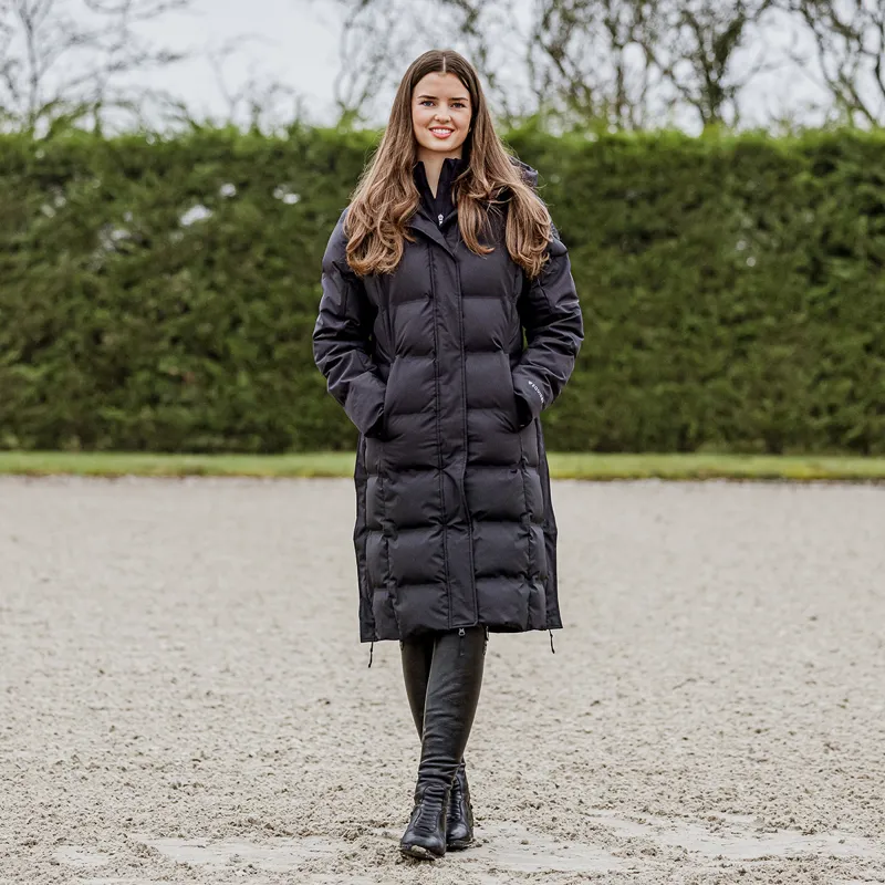 EQUIDRY Thora Womens Waterproof Long Puffer Jacket - Black