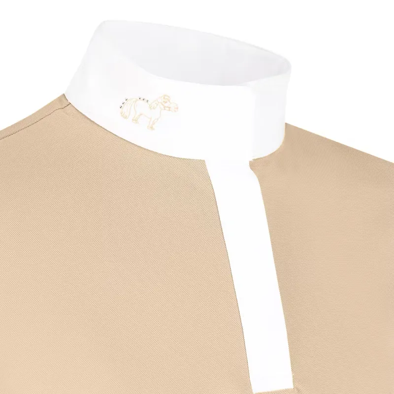 Kentucky Tokyo Junior Girls Short Sleeve Show Shirt - Beige-2