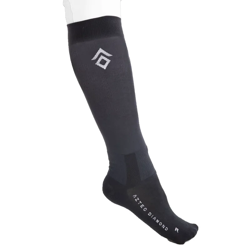 Aztec Diamond Underboot Ladies Tall Riding Socks 2 Pack - Navy