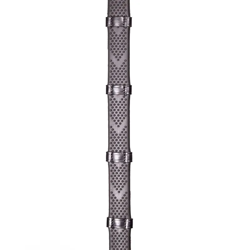 Henry James V-Grip Hybrid Rubber Reins with Stoppers - Black
