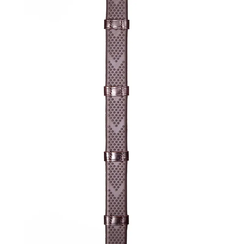 Henry James V-Grip Hybrid Rubber Reins with Stoppers - Havana Brown