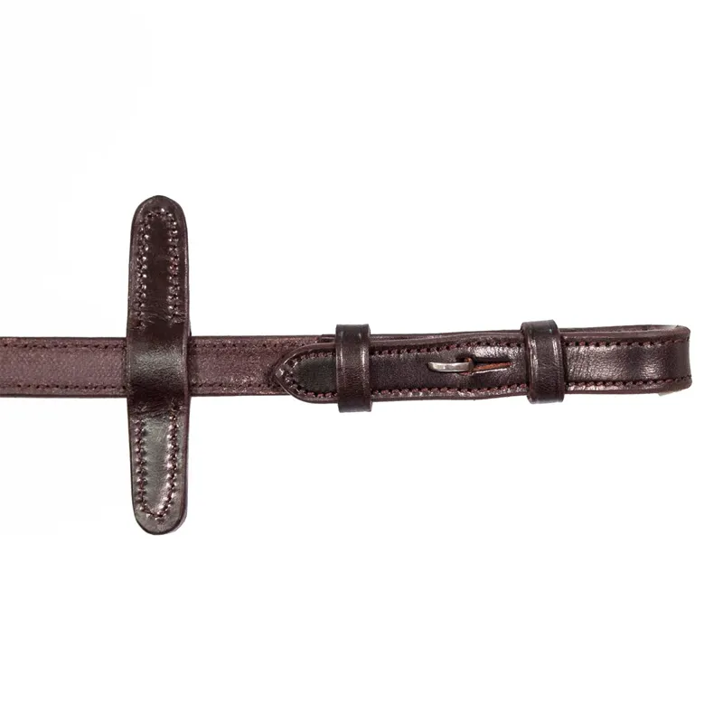 Henry James V-Grip Hybrid Rubber Reins with Stoppers - Havana Brown-3