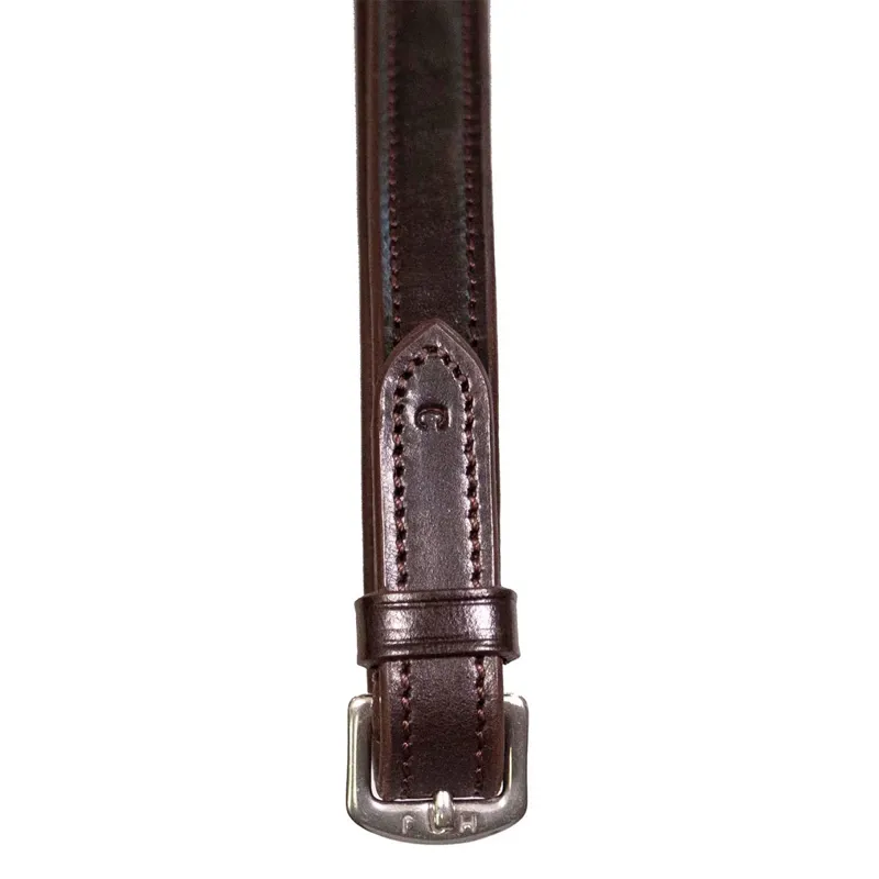 Henry James V-Grip Hybrid Rubber Reins with Stoppers - Havana Brown-2