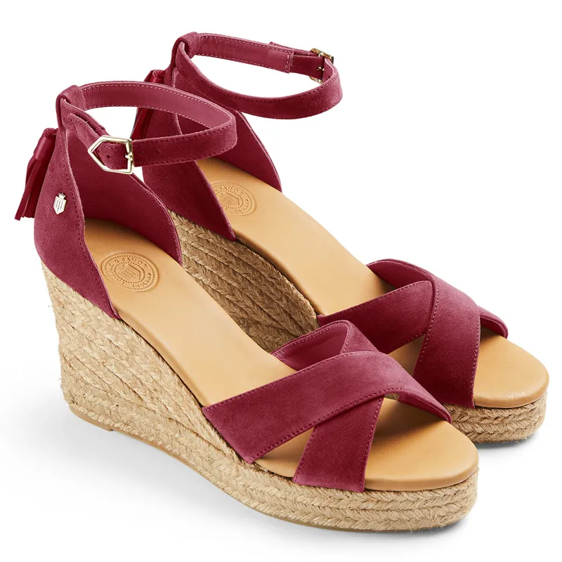 Fairfax and Favor Valencia Wedges - Cherry Suede