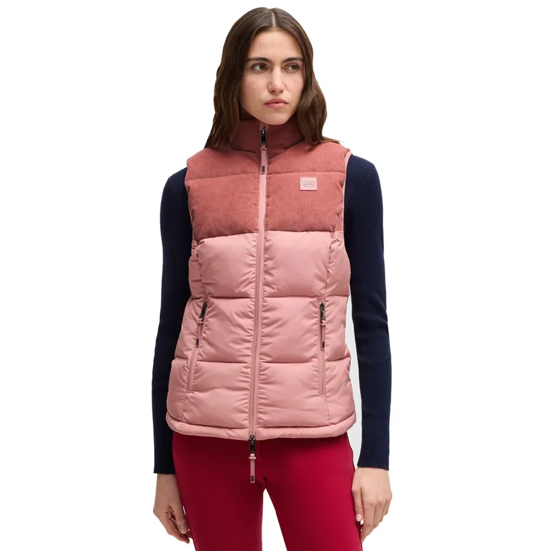 BOSS Equestrian Viola Cord Womens Puffer Vest Gilet - Rose Haze