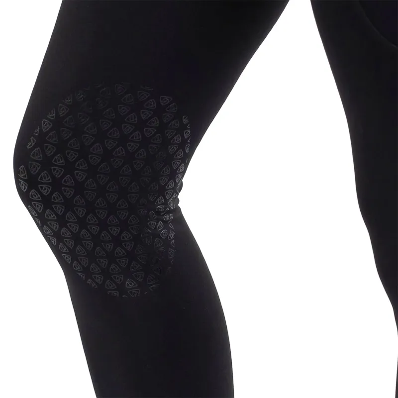EQUIDRY Water Repellent Knee Grip Womens Riding Leggings - Black/White-7