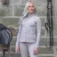 EQUIDRY Water Repellent Womens Zip Up Top - Sand/White