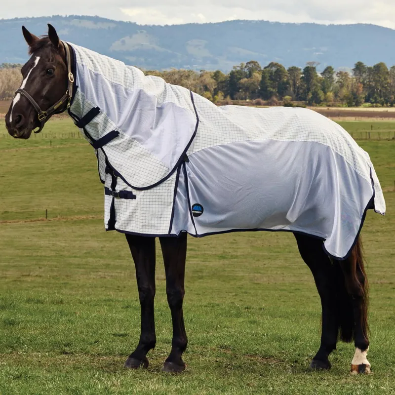 WeatherBeeta ComFiTec Airstream Combo Neck Fly Rug - White/Navy