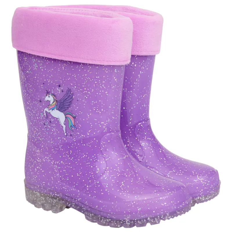 Equipage Light Glitter Junior Wellington Boots - Purple Haze