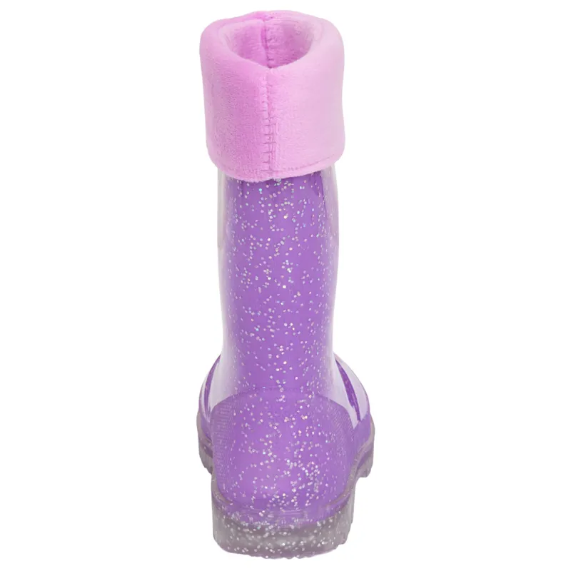 Equipage Light Glitter Junior Wellington Boots - Purple Haze-5