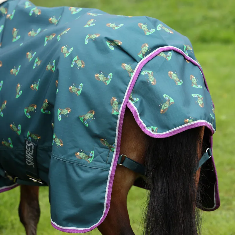 Winnie and Me 100g Turnout Rug - Green Print-1