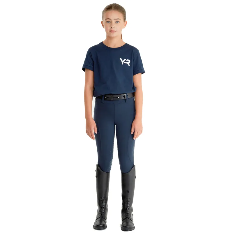 Aztec Diamond Young Rider Compression Full Grip Pull On Breeches - Navy-4