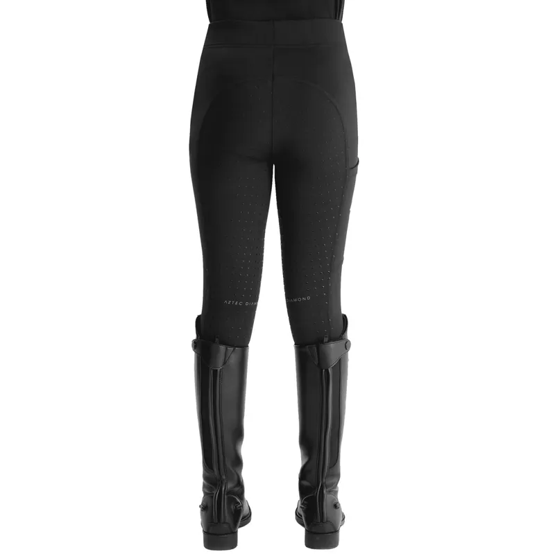 Aztec Diamond Young Rider Full Grip Riding Leggings - Black-2