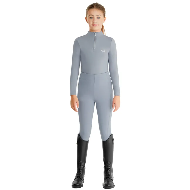 Aztec Diamond Young Rider Full Grip Riding Leggings - Ash Blue-1